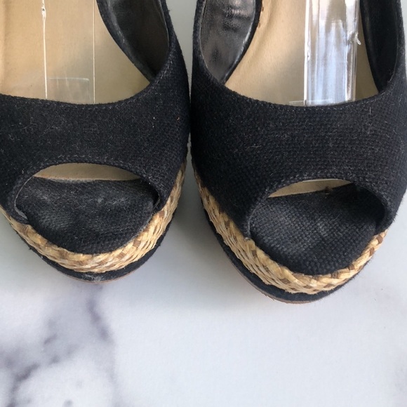 Steven by Steve Madden Black Canvas Mary Jane Style Wedges Size 6M - Picture 5 of 11